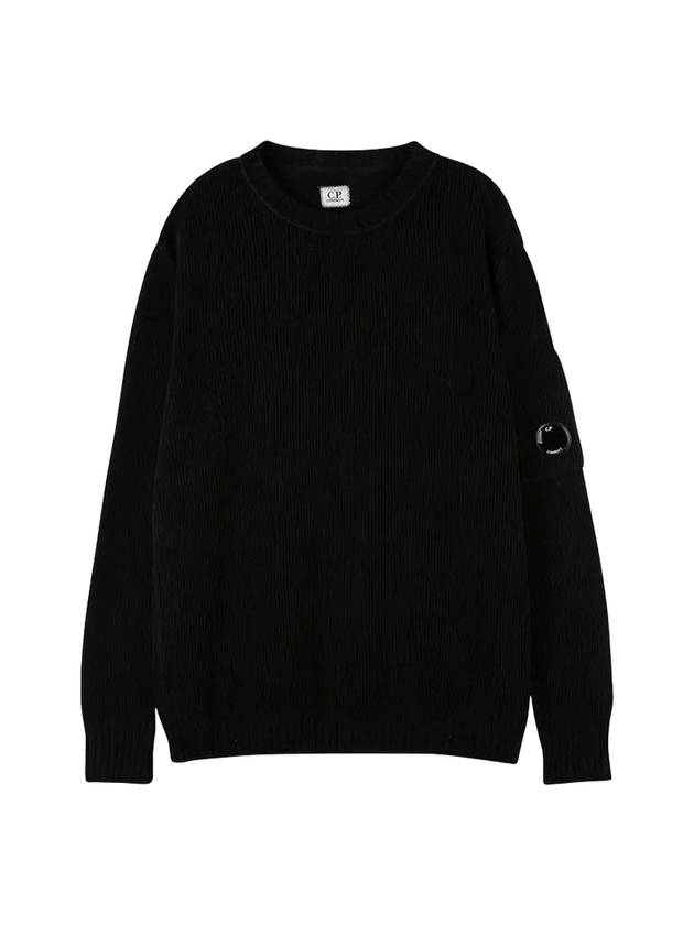 Men's Logo Lens Wappen Knit Top Black - CP COMPANY - BALAAN 1