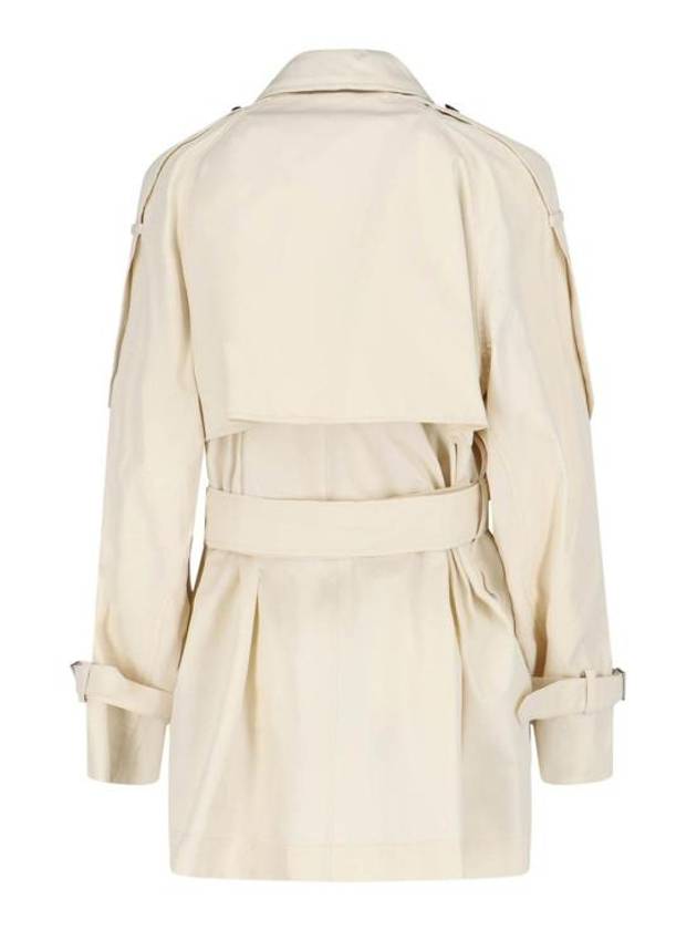 Short Gabardine Trench Coat Ivory - BURBERRY - BALAAN 3