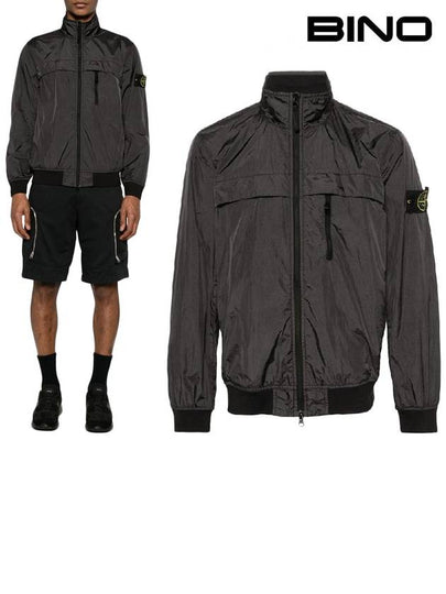 Compass Badge Pleated Windbreaker Grey - STONE ISLAND - BALAAN 2