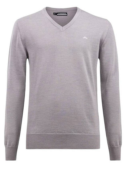 Lymann V-Neck Knit Top Light Grey Melange - J.LINDEBERG - BALAAN 2