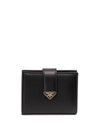 Small Leather Half Wallet Black - PRADA - BALAAN 1