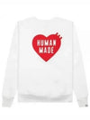 HM26CS041 WHT Heart Crew Neck Sweatshirt - HUMAN MADE - BALAAN 1