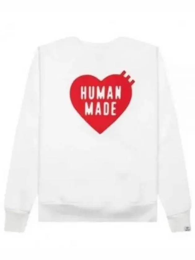 Heart Crew Neck Sweatshirt White - HUMAN MADE - BALAAN 1