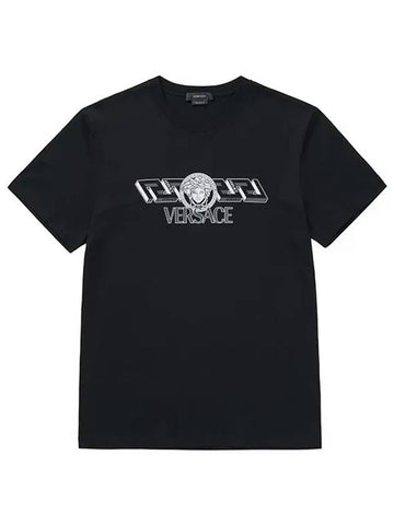 1008461 La Greca Short Sleeve TShirt Black - VERSACE - BALAAN 1