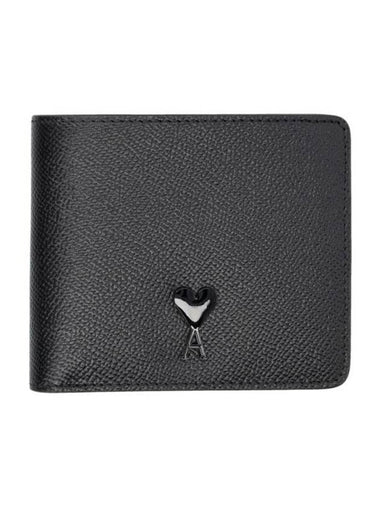 Heart Logo Half Wallet Black - AMI - BALAAN 1