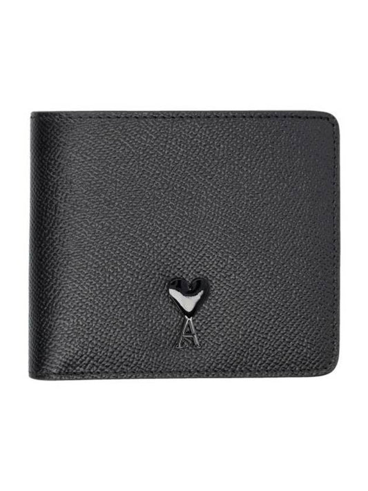 Heart Logo Half Wallet Black - AMI - BALAAN 1