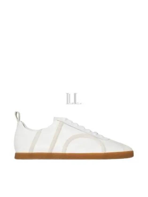 Women's Monogram Embossed Leather Low-Top Sneakers White - TOTEME - BALAAN 2