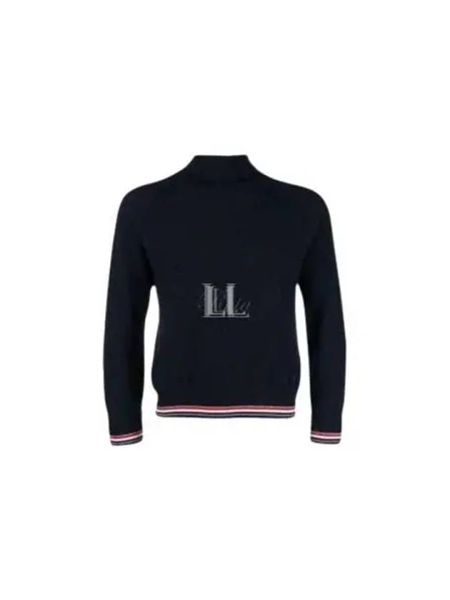 Striped Detail Cashmere Turtleneck Navy - THOM BROWNE - BALAAN 2