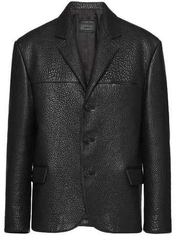 Nappa Leather Jacket Black - PRADA - BALAAN 1