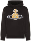 Embroidered Logo Cotton Hoodie Black - VIVIENNE WESTWOOD - BALAAN 1