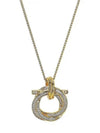 Gancini Pendant Crystal Necklace Gold - SALVATORE FERRAGAMO - BALAAN 2