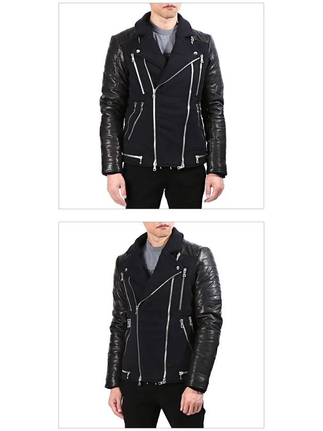 Biker Sheepskin Jacket Black - BALMAIN - BALAAN 3