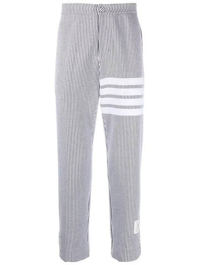 Seersucker Loopback 4 Button Vent Straight Pants Light Grey - THOM BROWNE - BALAAN 2