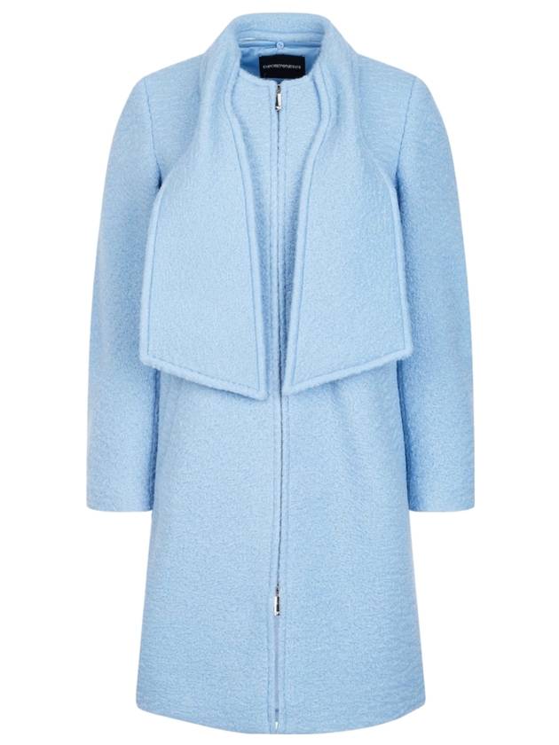 Detachable Shawl Buccle Single Coat Blue - EMPORIO ARMANI - BALAAN 1