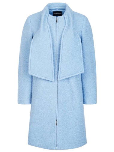 Detachable Shawl Buccle Single Coat Blue - EMPORIO ARMANI - BALAAN 1