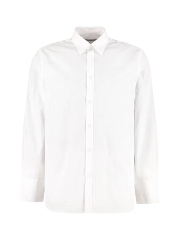 Bag Logo Over Long Sleeve Shirt White - GIVENCHY - BALAAN.