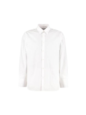 Bag Logo Over Long Sleeve Shirt White - GIVENCHY - BALAAN.