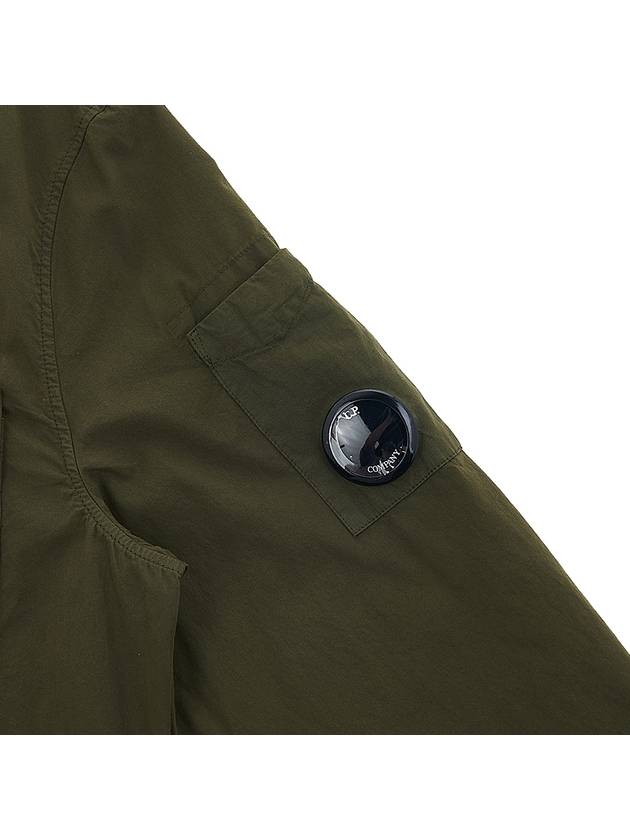 Lens Wappen Gabardine Overshirt Zip Up Jacket Ivy Green - CP COMPANY - BALAAN 6