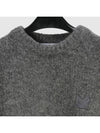 Men's MK Patch Oversized Alpaca Wool Knit Top Grey Melange - MAISON KITSUNE - BALAAN 4