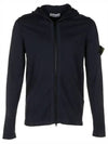 Wappen Patch Stocking Stitch Cotton Nylon Zip Up Hoodie Navy - STONE ISLAND - BALAAN 2