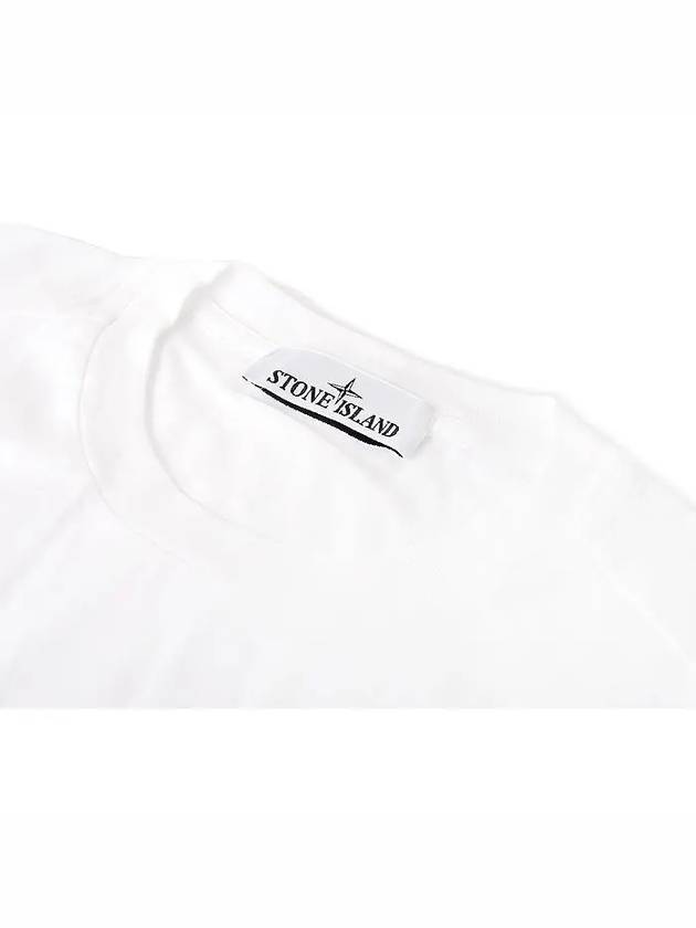 Slimfit Cotton Jersey Short Sleeve T-shirt White - STONE ISLAND - BALAAN 4