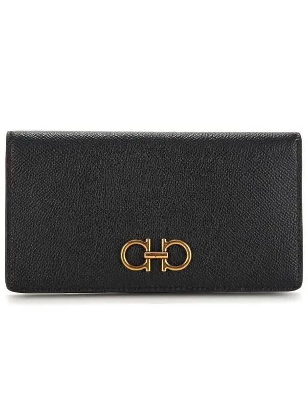 Gancini Continental Long Wallet Black - SALVATORE FERRAGAMO - BALAAN 3