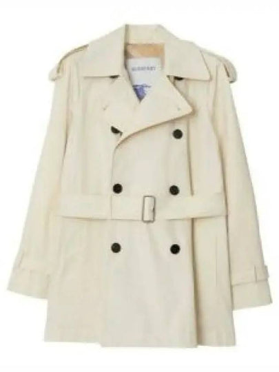 Short Gabardine Trench Coat Ivory - BURBERRY - BALAAN 2