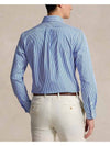 Logo Embroidery Striped Poplin Long Sleeve Shirt Blue - POLO RALPH LAUREN - BALAAN 3