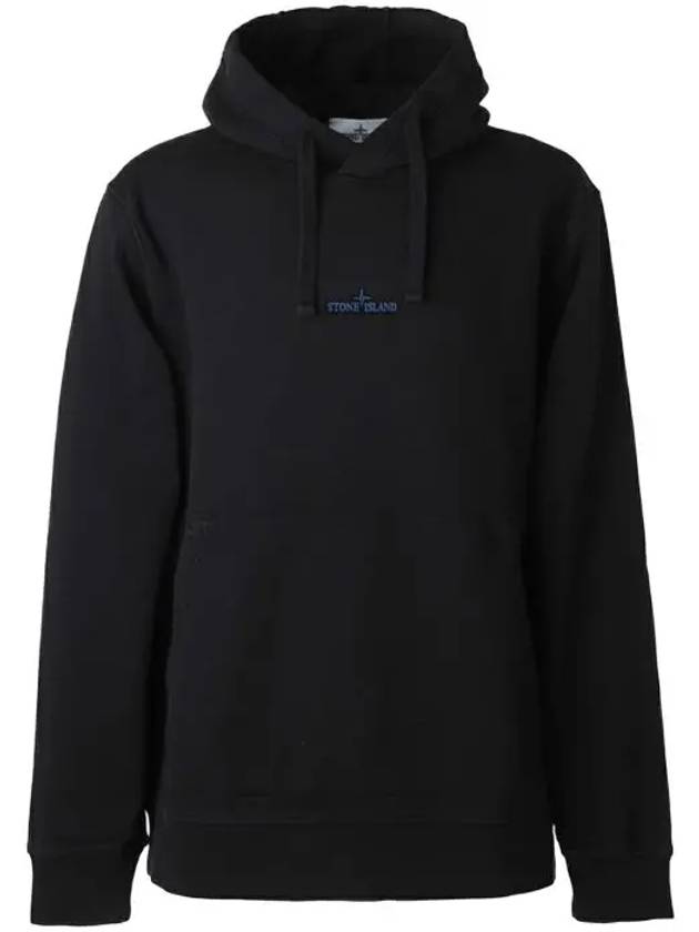 Logo Print Cotton Hoodie Black - STONE ISLAND - BALAAN 5