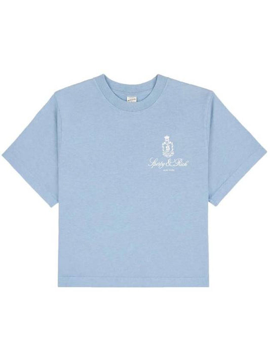 Vendome Cotton Short Sleeve T-Shirt Light Blue - SPORTY & RICH - BALAAN 1