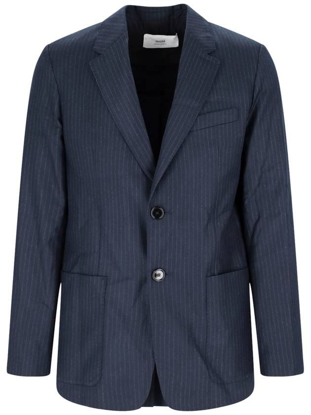 Pinstripe Single Breasted Blazer H23HBV005WV0024 - AMI - BALAAN 2