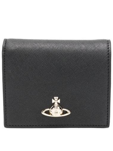 ORB Plaque Half Wallet Black - VIVIENNE WESTWOOD - BALAAN 1