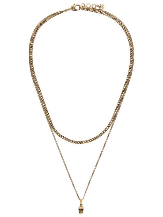 Double Skull Necklace Gold - ALEXANDER MCQUEEN - BALAAN 1