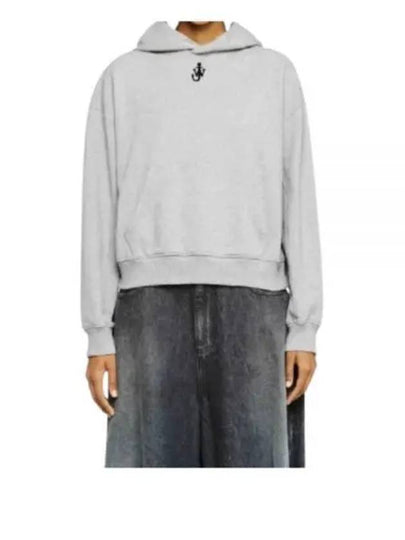 Anchor Logo Crop Hoodie Grey - JW ANDERSON - BALAAN 2