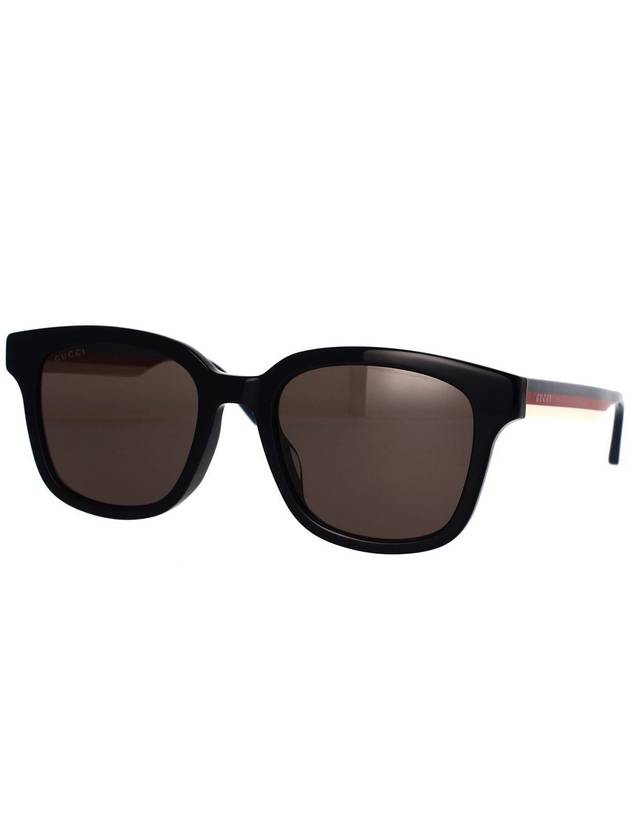 Eyewear Three Stripes Horn Rim Asian Fit Sunglasses Black - GUCCI - BALAAN 3