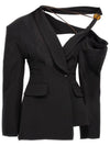 La Veste Asymmetrical Blazer Jacket Black - JACQUEMUS - BALAAN 1
