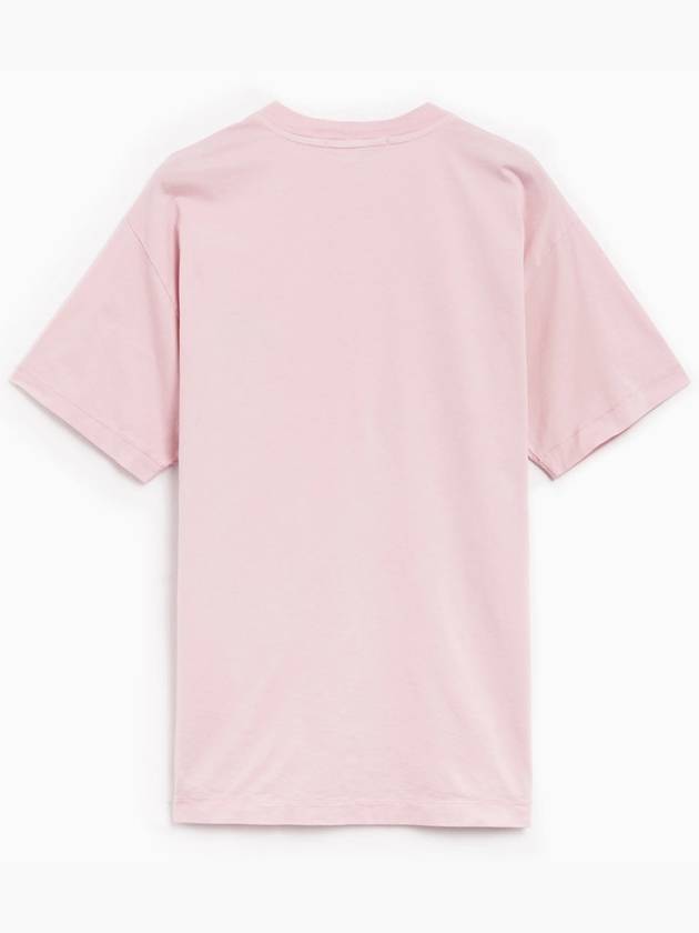 Logo Patch Short Sleeves T-Shirt Pink - STONE ISLAND - BALAAN 4