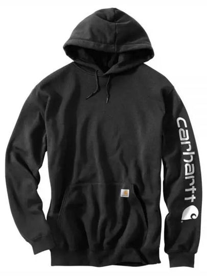 Logo Sleeve Graphic Loose Fit Midweight Regular Hoodie Black - CARHARTT - BALAAN 2