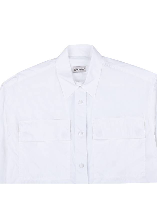 Poplin Cotton Shirt White - MONCLER - BALAAN 4