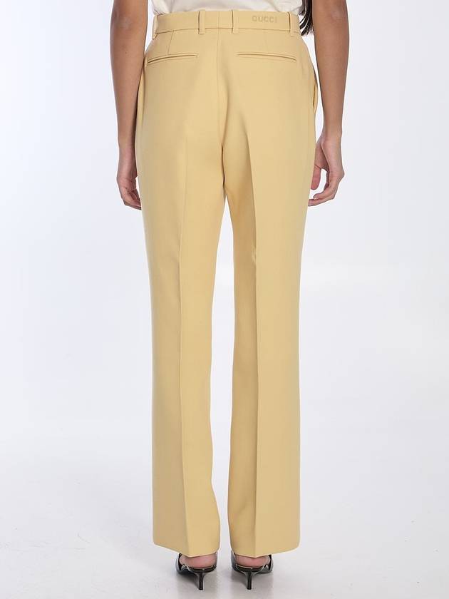 Light wool crepe straight pants cream - GUCCI - BALAAN 5