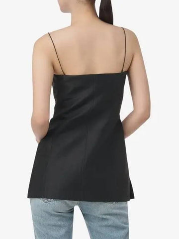 Slip Zip-Up Square Neck Sleeveless Black - HELMUT LANG - BALAAN 1