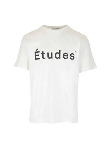 Etudes Studio Logo Short Sleeve White Black C00ME101 - ETUDES - BALAAN 1