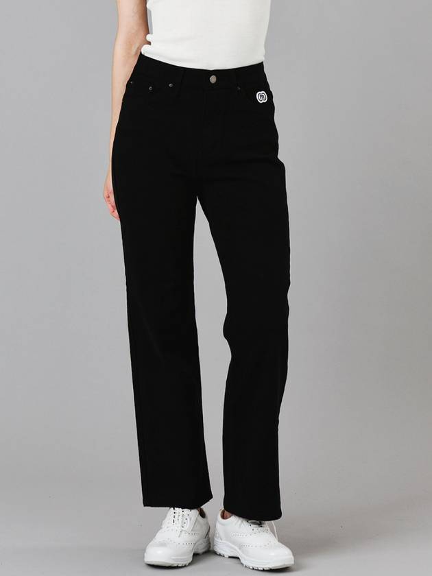 Cotton Span Straight Fit Waist Span Black Pants DO6222PT69-1 - DOYOUKNOWMC GOLF WEAR - BALAAN 1