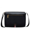 Tonal Strap Leather Reporter Cross Bag Black - THOM BROWNE - BALAAN 2