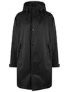 Men's ADERTON Bag Logo Applique Nylon Long Hooded Jacket Black - BURBERRY - BALAAN 3