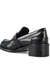 Penny Brushed Heel Leather Loafer Black - MIU MIU - BALAAN 4