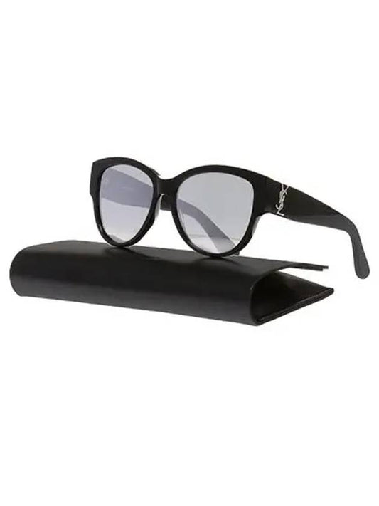 Eyewear Silver Logo Sunglasses Black - SAINT LAURENT - BALAAN 2