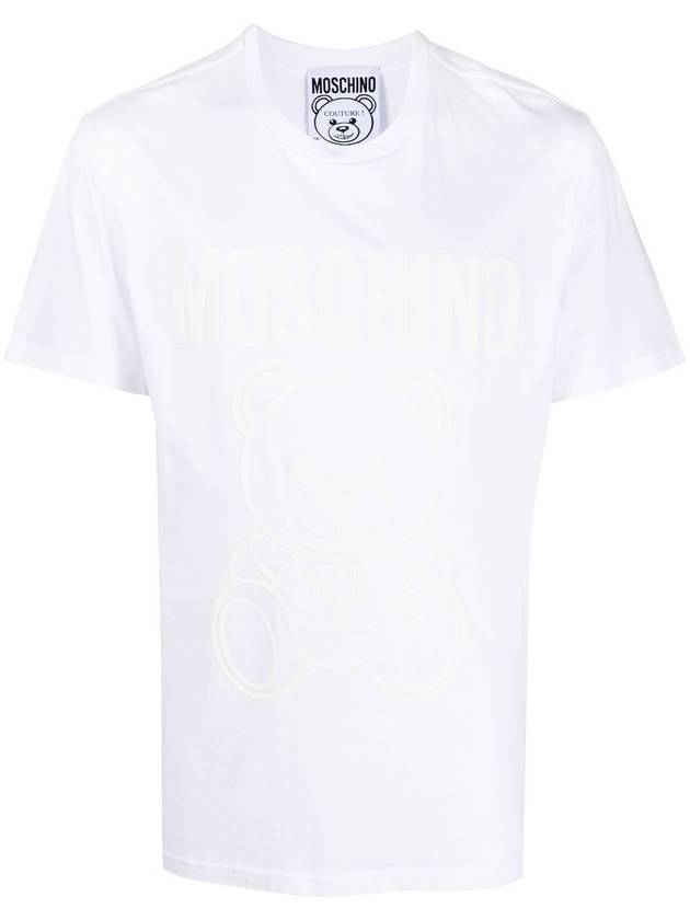 Teddy Logo Short Sleeve T-Shirt White - MOSCHINO - BALAAN 2