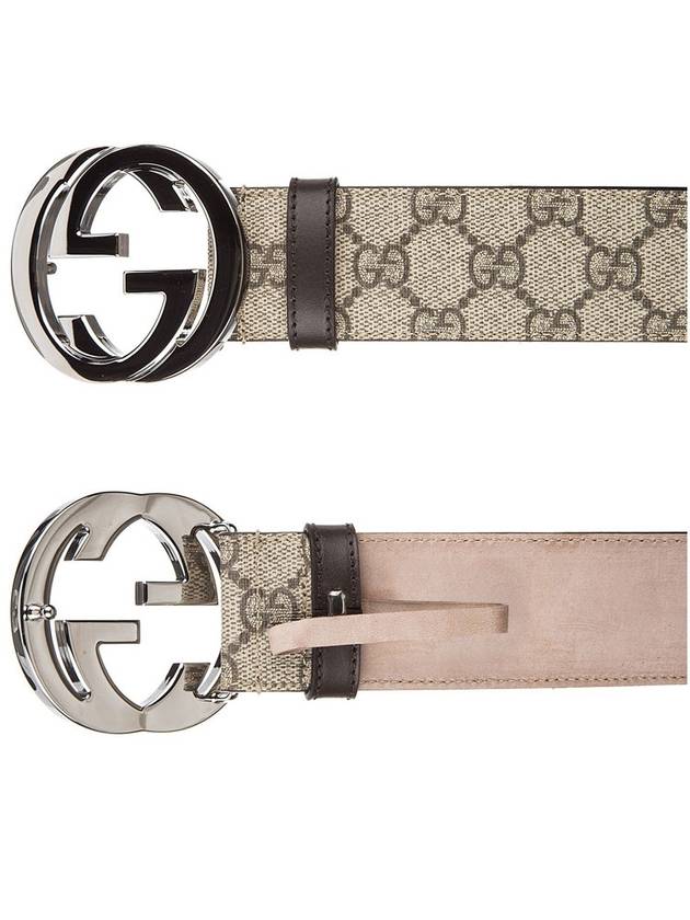 Interlocking GG Buckle Supreme Belt Beige - GUCCI - BALAAN 4