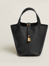 Picotin Rock 18 Tote Bag Black Gold - HERMES - BALAAN 2